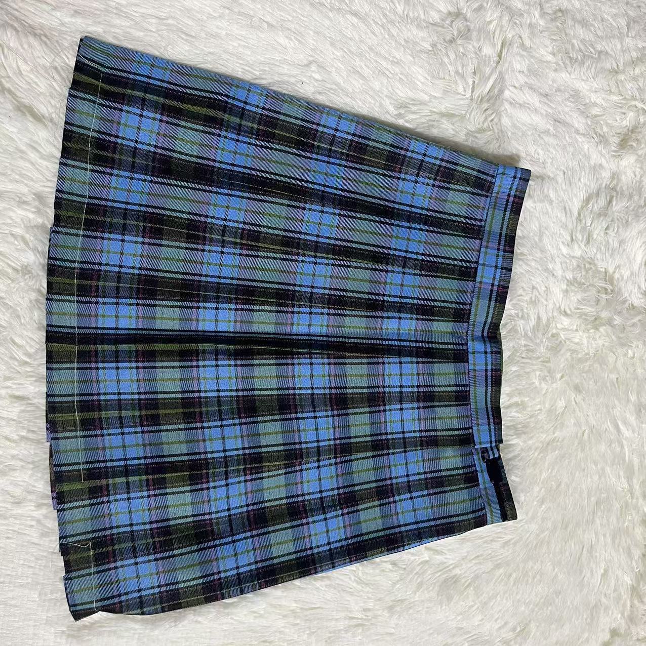 뜨거운 가을 꽁치 JK 학술 스타일 스커트 가을과 겨울 플리츠 스커트 체크 무늬 새로운 하이 허리 세트