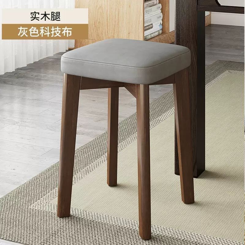 实木凳子新款家用餐桌凳可叠放软包小户型卧室化妆凳加厚商用餐椅|undefined