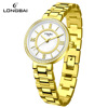 Fashionable round dial, waterproof gold watch, bag, quartz watches, small dial, light luxury style, wholesale