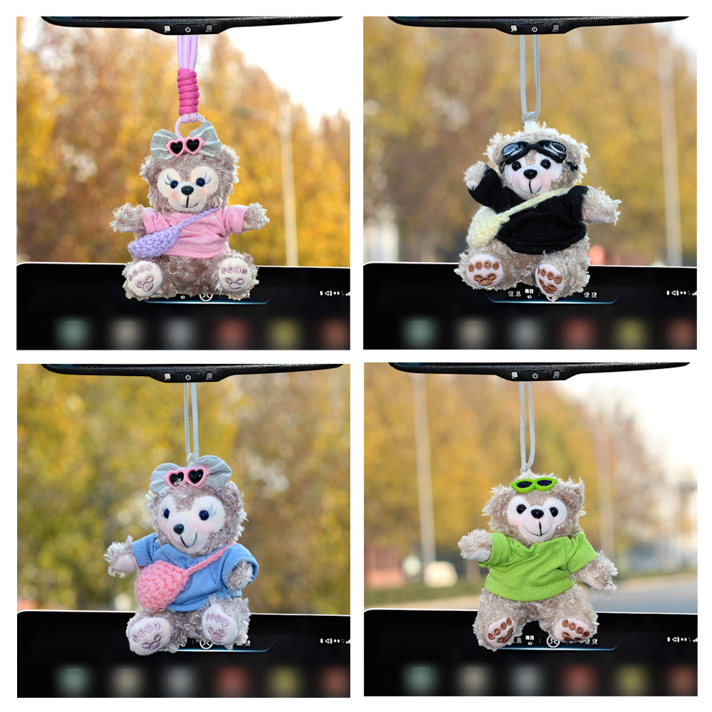 Caricatura de dibujos animados Sherry Duffy muñeca de peluche adornos nuevos accesorios para automóviles decoración espejo retrovisor femenino
