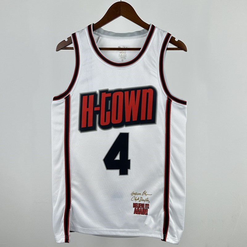 Putian Jersey All-Star Rockets No. 4 Jalen Green Basketball Uniform City Edition Retro Pants Support