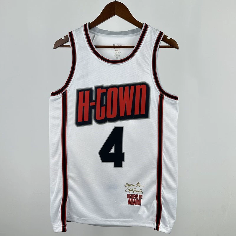 Putian Jersey All-Star Rockets № 4 Jalen Green Баскетбольная форма City Edition Ретро Брюки Поддержка