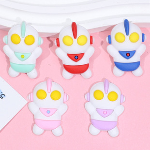 Cute Ultraman Slippers Shoe Buckle Accessories Cartoon Hole Shoes Shoes Flower PVC Drop Plastic Beach Shoes DIY Shoes Decoration