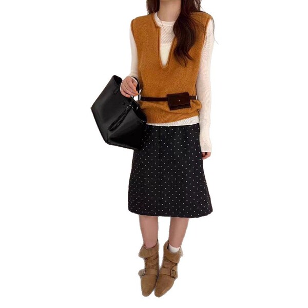 Demi-season fleece knitted fashionable vest