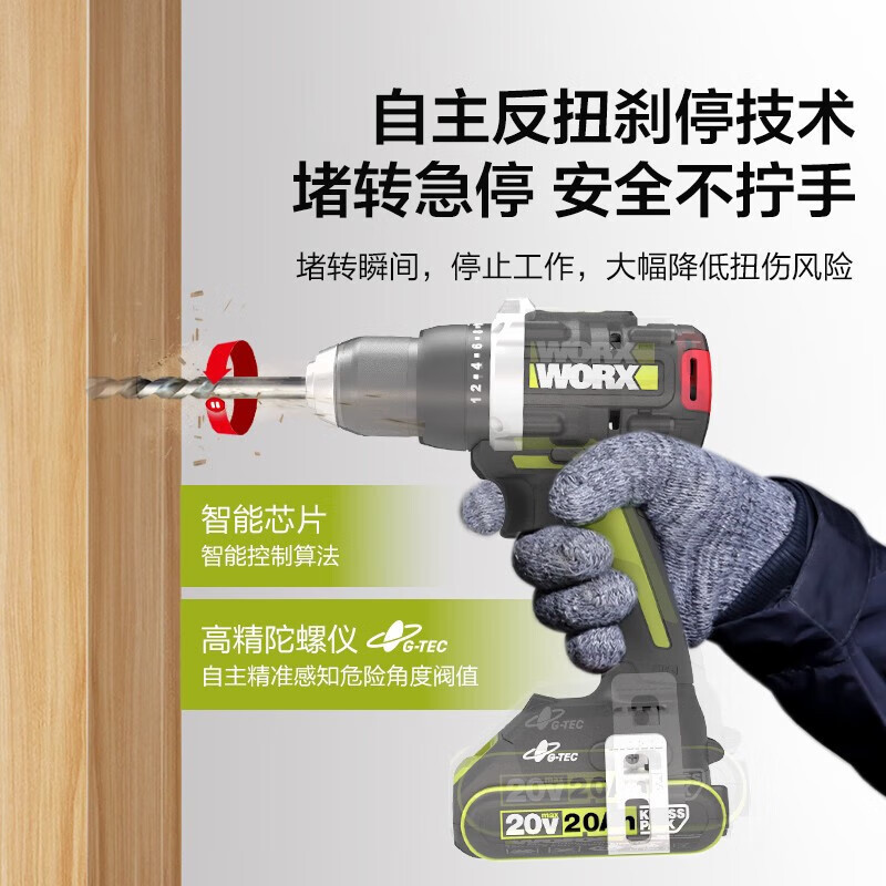 WEX WORX WU193 taladro eléctrico sin escobillas, taladro eléctrico de litio de gran torsión industrial, herramientas eléctricas profesionales