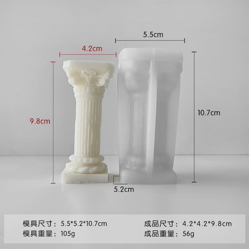 Jiahuimei columna romana aromaterapia vela molde de silicona DIY creativo hecho a mano incienso piedra decoración pegamento herramienta abrasiva
