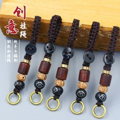 クリエイティブな手作りのロープ編みキーホルダー、ロープ編み半完成品ペンダント、可動バックル、ダイヤモンドノット、ダブルフラットノット、DIYストラップ