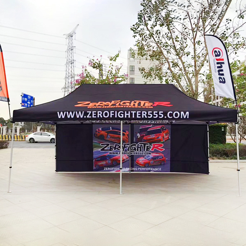 Customizado para hacer 3 * 6 carpa de cuatro ángulos soporte patrón de impresión de eventos de exposición publicitaria al aire libre estand sombrilla