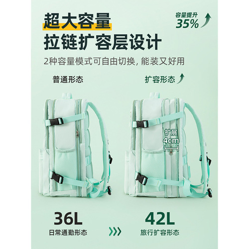 Travel Expansion Backpack Women Multifunction Dual-Shoulder Bag Men Independent Shoe Compartment Wet-Dry Separation Short Trip Business Trip Li Bag