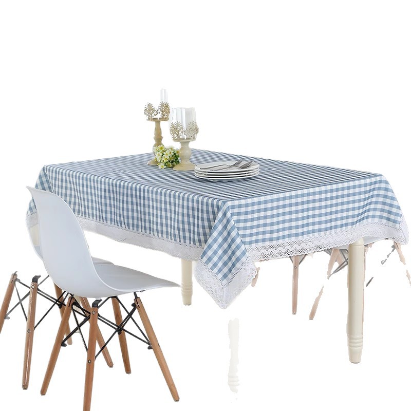 Mesa de centro pastoral mantel impermeable mantel a cuadros mantel de comedor tela de algodón y lino mantel de escritorio rectángulo arte minimalista moderno
