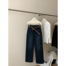 合身小烟管 baby绒加厚牛仔裤女 秋冬复合高腰显瘦保暖直筒裤7807