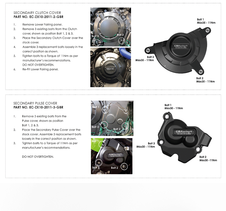 Suitable for Kawasaki Ninja Zx-10R 2011-2026 Models, Engine Modification Protective Cover and Anti-Fall Side Cover