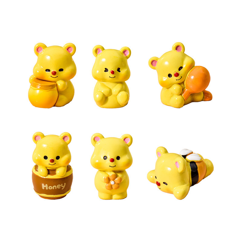 漫画ハニーバターベアかわいい人形デスクトップ装飾品マイクロ風景レイアウト小道具 diy 樹脂アクセサリー|undefined