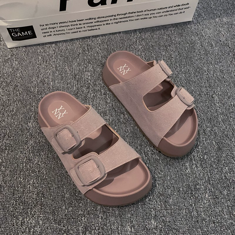 Французские красивые холодные тапочки Birken на толстой подошвке женская летняя внешняя одежда премиум-класса 2025 новые выходы с юбкой тапочки