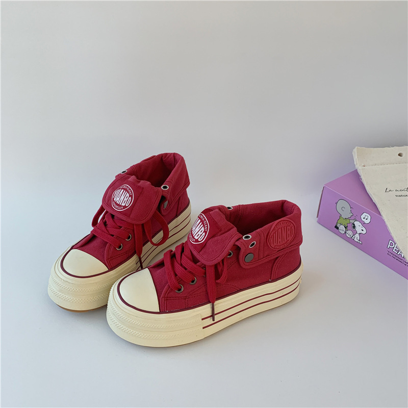 Yuanbo dos zapatos de lona de alto impacto de suela gruesa para mujeres 2025 nuevos zapatos blancos de nicho diseñados zapatos casuales image 5