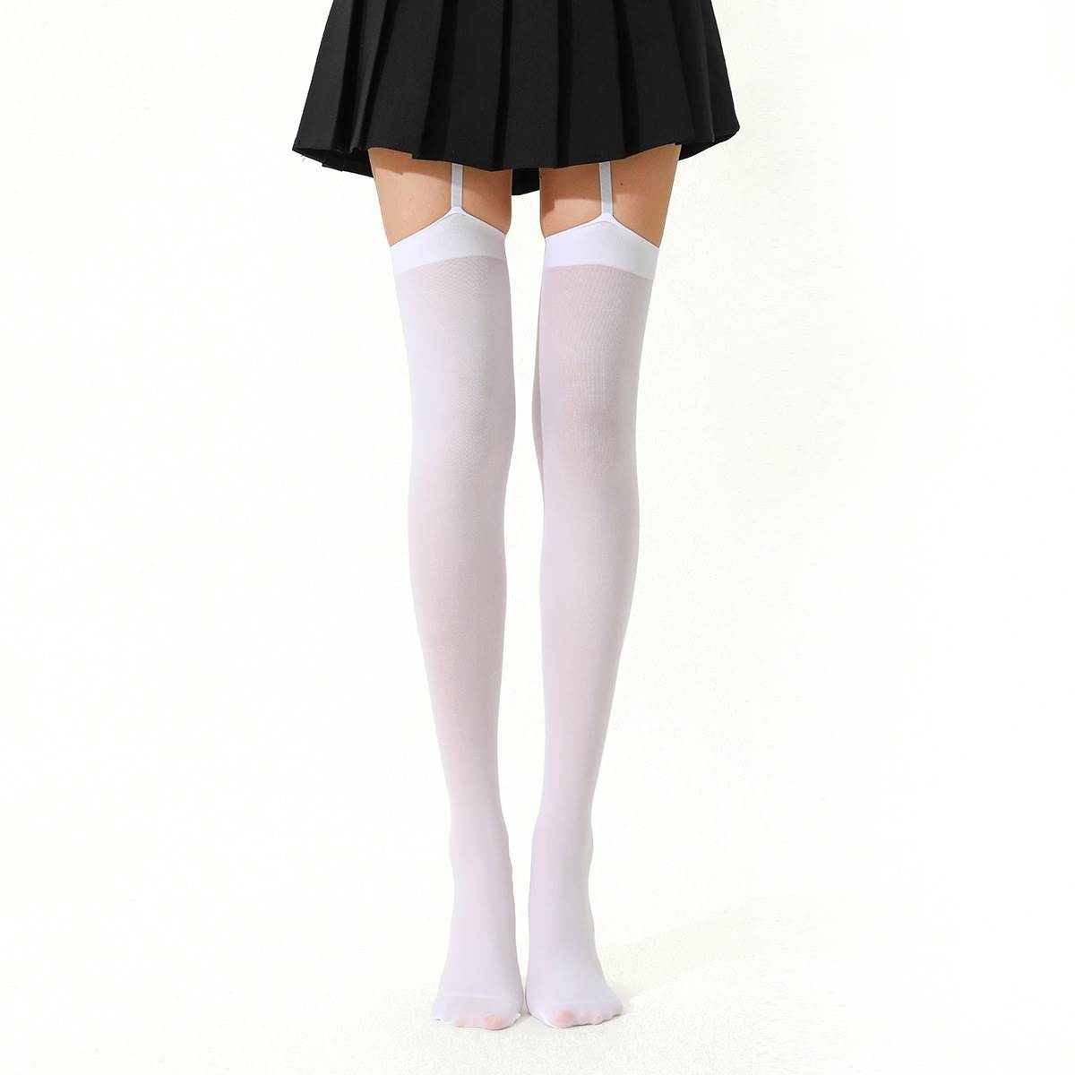 Velvet Stockings Women's Thin Sexy White Jk Over-The-Knee Thigh Socks Y2K High Garter Socks Spring and Summer