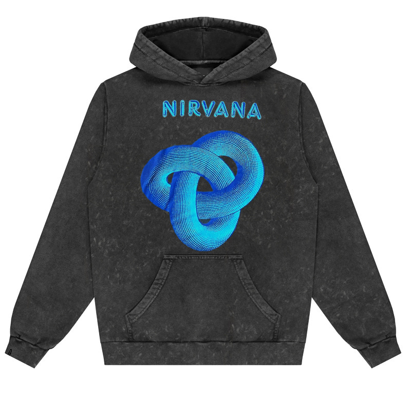 Autumn and Winter Nirvana Nirvana Vintage rock punk American retro washed waxed round neck hooded sweater Autumn and Winter Nirvana Nirvana Vintage rock punk American retro washed waxed round neck hooded sweater