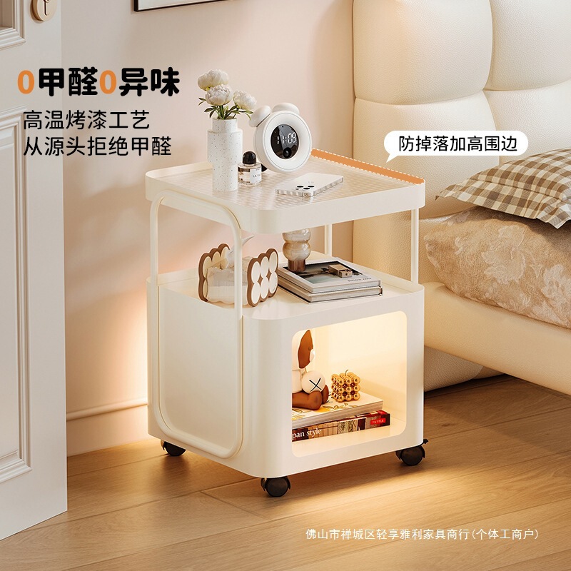 铁艺床头柜家用卧室小型床边置物架子替代品小边几可移动2025跨境|undefined