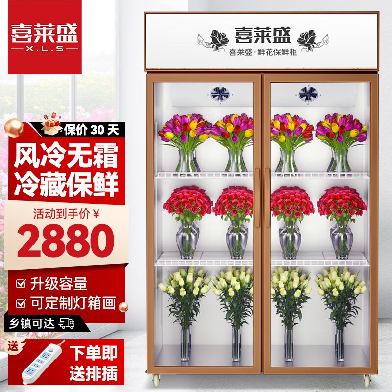 Armario de conservación especial para flores, refrigerado por aire comercial, sin escarcha, floristería de celebridades netas, vitrina vertical, refrigerador de flores de gran capacidad