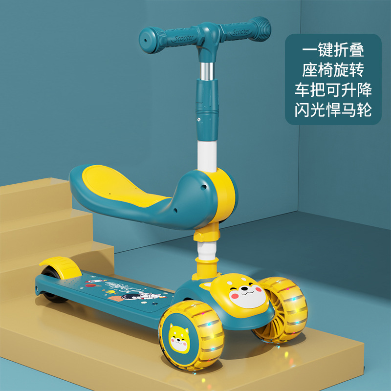 Spot de comercio exterior al por mayor scooter para niños, puede sentarse, niños y niñas, asientos deslizantes para bebés, música plegable