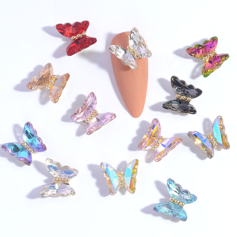 Nail Art Crystal Butterfly Diamond Jewelry Super Flash Ice Transparent Aurora Popular Hot Selling Stereo Metal Nail Decoration Nail Art Crystal Butterfly Diamond Jewelry Super Flash Ice Transparent Aurora Popular Hot Selling Stereo Metal Nail Decoration