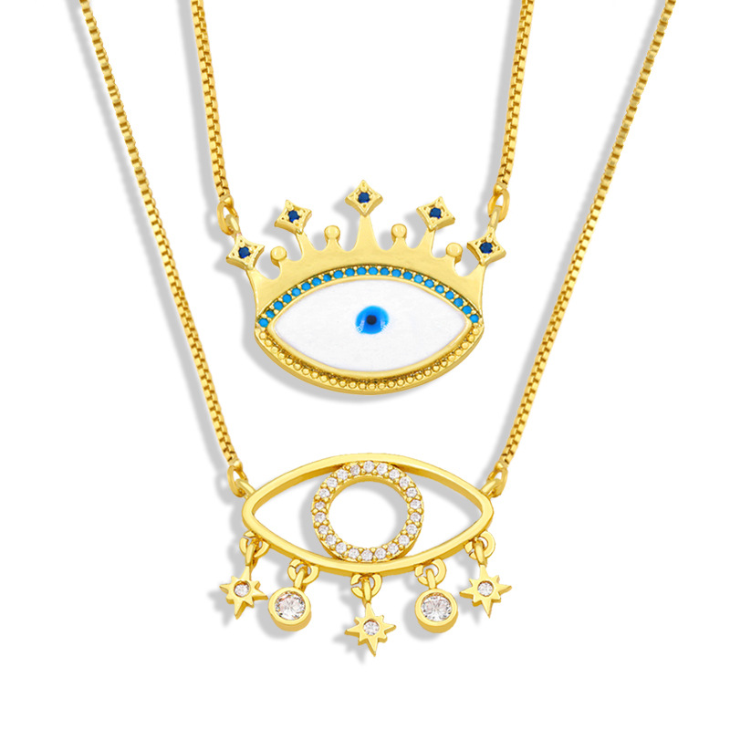 2022 Européen Et Américain New Creative Design Rétro Collier Oeil De Diable Femmes De Personnalité De Mode Collier Nkw54 display picture 2