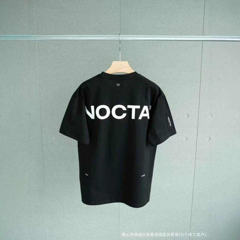 High-Quality Small Hook 25Ss Spring/Summer Collaboration Nocta Unisex Short-Sleeve T-Shirt, Round Neck, Loose Fit, Outdoor Top, White Casual