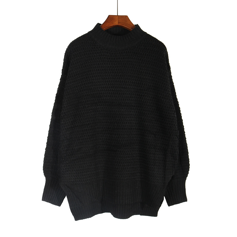 Nihaostyle Clothing Wholesale loose solid color long-sleeved knitted sweater NSQYS66604