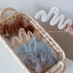 韩版高级感曲线大号果冻色鲨鱼夹树脂透色百搭抓夹时尚盘发发饰