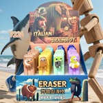 新款山海经卡通推拉式橡皮擦小学生考试文化用品可爱橡皮擦文具批