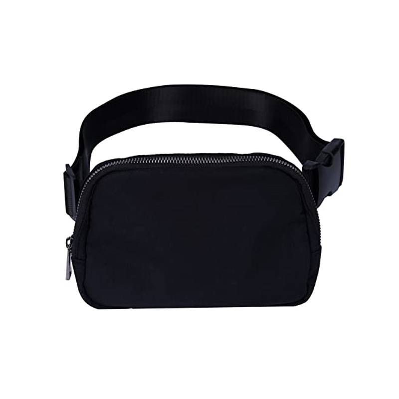Lulu Style Men's Running Waist Bag Zipper Crossbody Bag Nylon Chest Bag Waterproof Phone Bag Sports Casual Crossbody