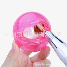 圆球粉色清洁刷铜丝尼龙两用清洁球美甲打磨头清洁器可拆卸工具盒