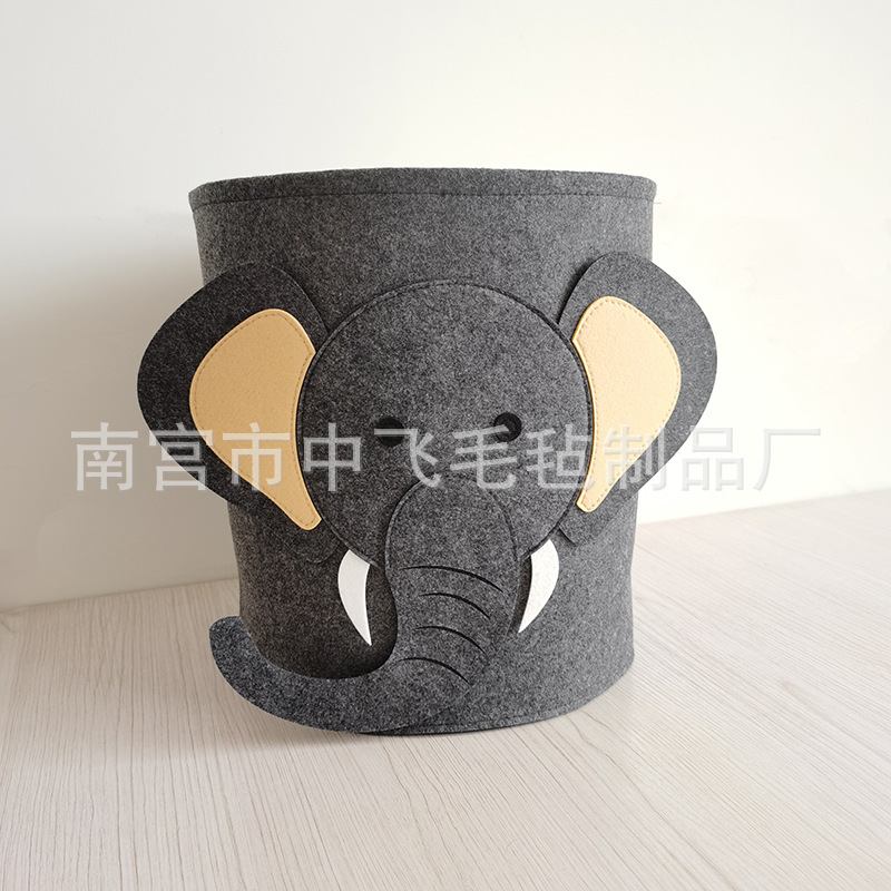 Al por mayor transfronterizo fieltro almacenar una variedad de estilos para soportar cestas de fieltro personalizadas lindas barriles de almacenamiento de animales