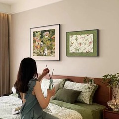 中古风卧室床头装饰画2025新款主卧房间挂画高级感复古餐厅墙壁画