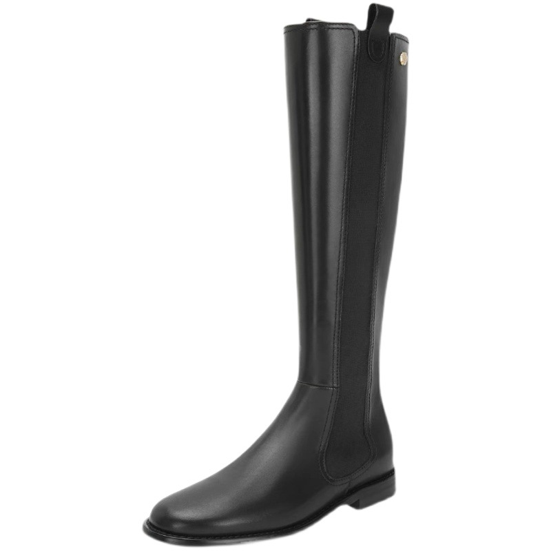 Versión de piel de vaca~ Botas largas para mujer, estilo nuevo de otoño e invierno 2026, botas altas adelgazantes, botas por encima de la rodilla, botas de caballero, botas de talla grande