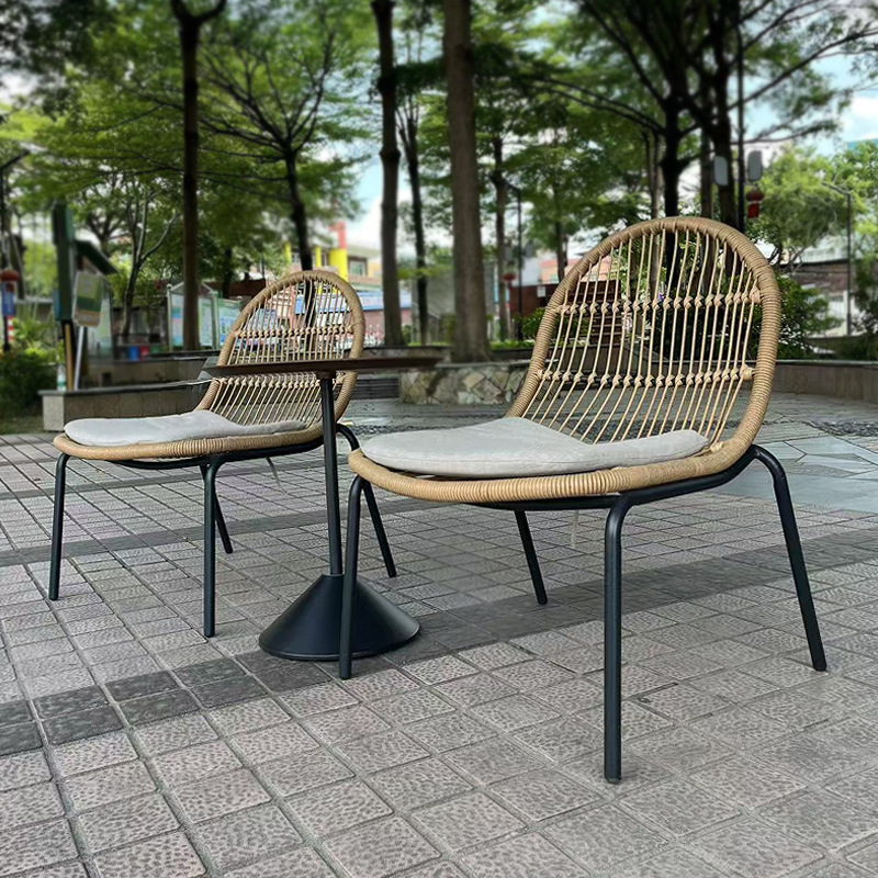 Balcony Rattan Chair, Coffee Table, Lounge Chair, Outdoor Yunqi Lounge Chair, Courtyard Leisure Backrest, Homestay Leisure Chair