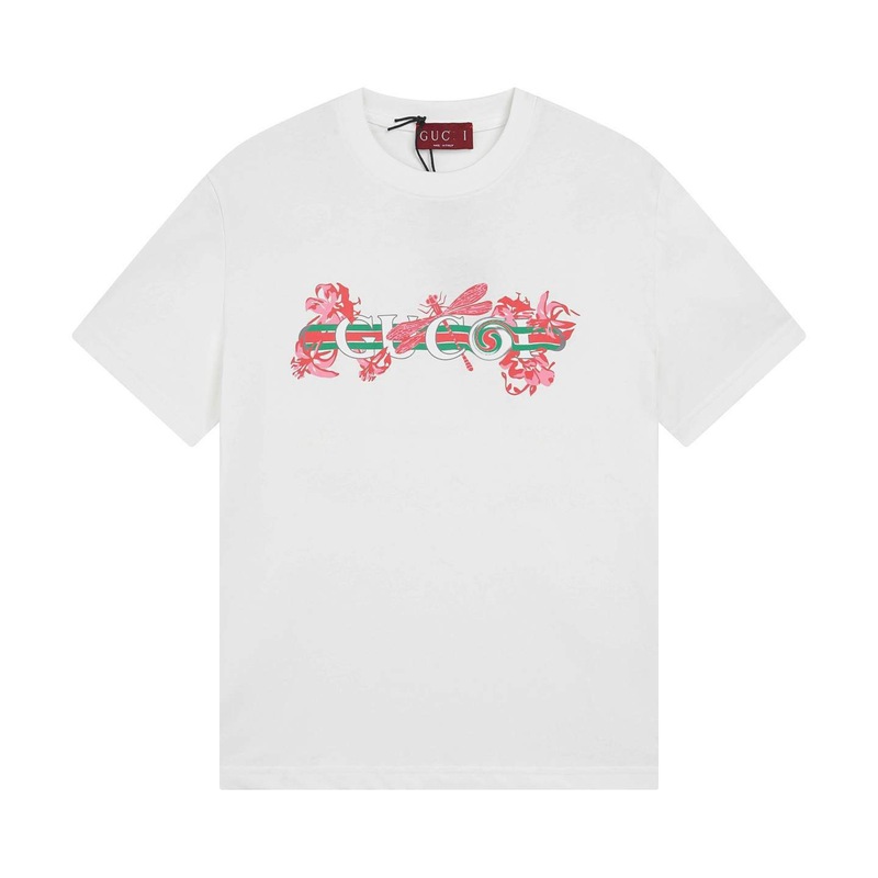貿易クロスボーダー高品質GUホーム25SS新文字ロゴギタープリントTシャツ男女兼用ルーズ半袖貿易|undefined
