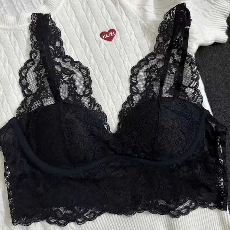 Тонкий дышащий sexy беспроводной бюстгальтер, футболка, нижнее белье, французский стиль, красивая спинка