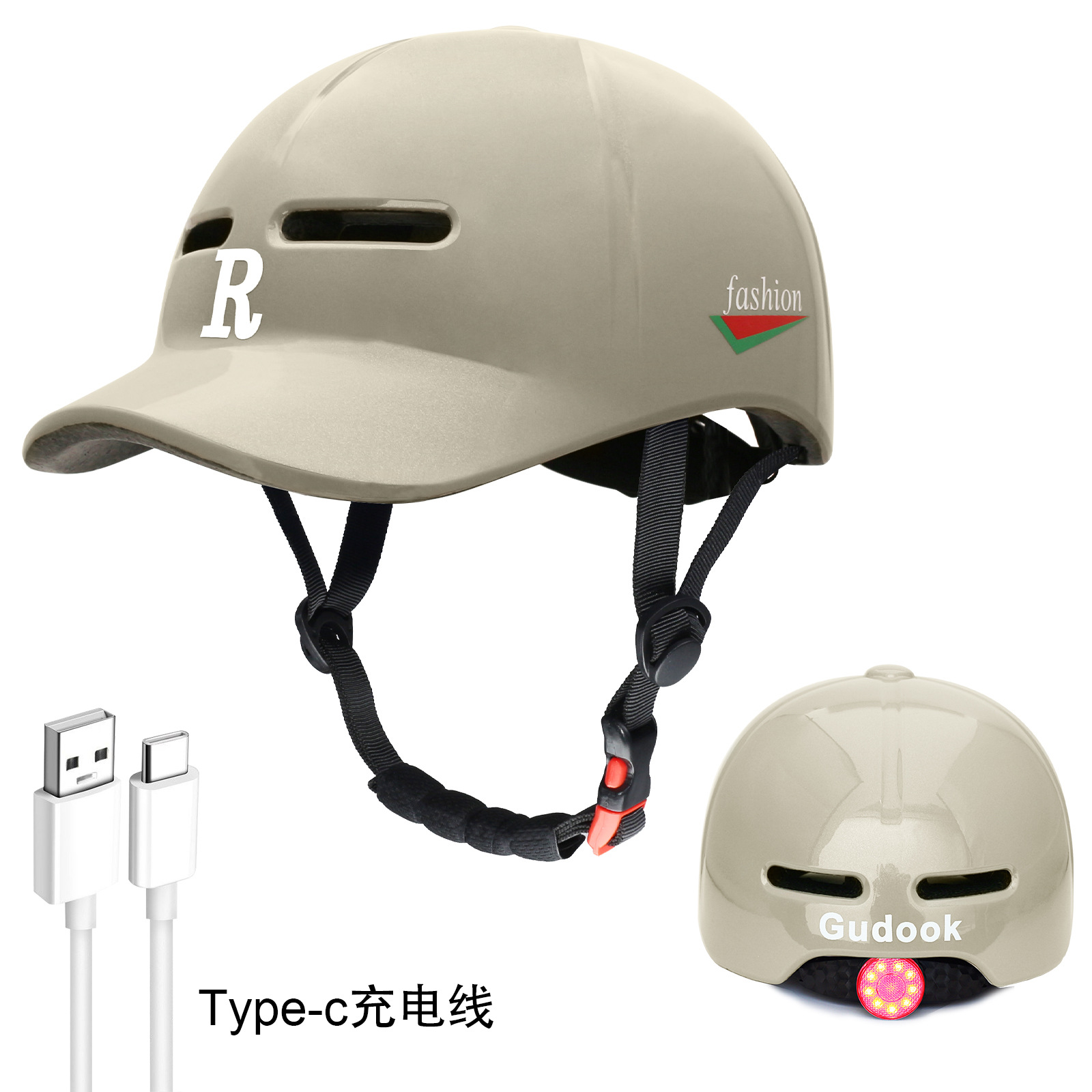 Gorro de pico de pato moldeado de una pieza para ciclismo, desplazamientos, casco para scooter eléctrico para todas las estaciones, patineta, patinaje sobre ruedas, béisbol