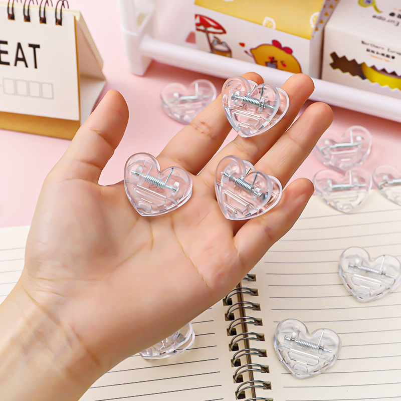 transparent love Clamp student girl snacks Sealing clip lovely Mini decorate Photo folder study Folder