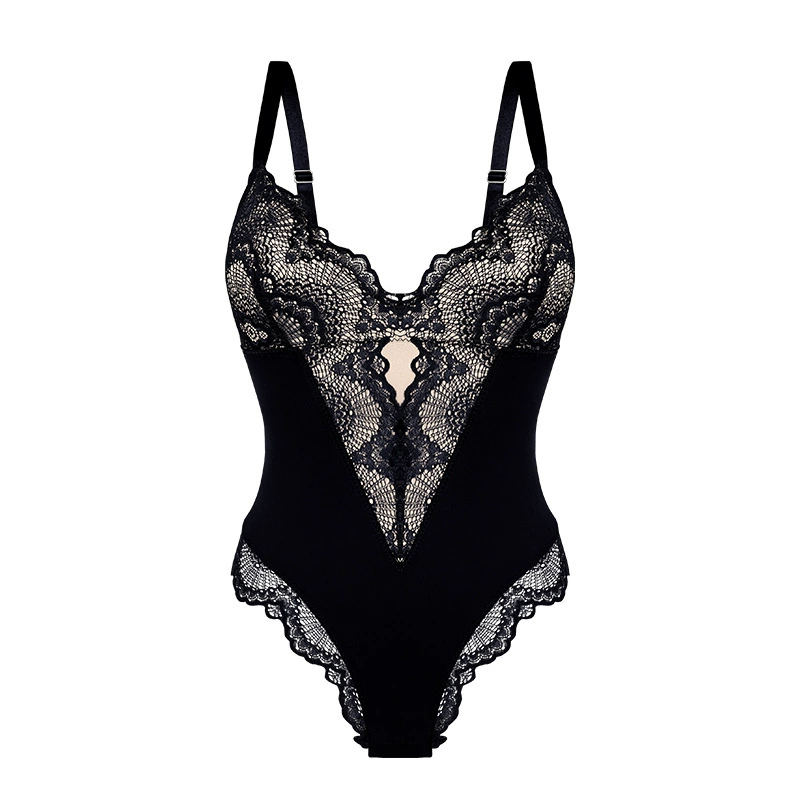 Фасонная кружевная бюстье-гартер, корректирующий bodysuit, европейский стиль, утягивающий эффект, оптом
