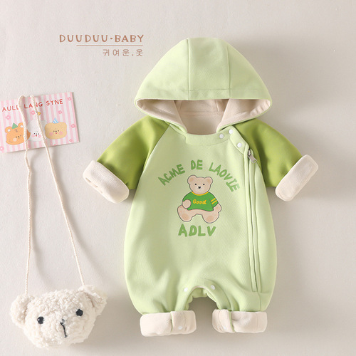 DUUDUU Autumn Thick Baby Clothes Set Outdoor Jacket Fleece Climbing Suit Long Sleeve Infant Winter Onesie Category A