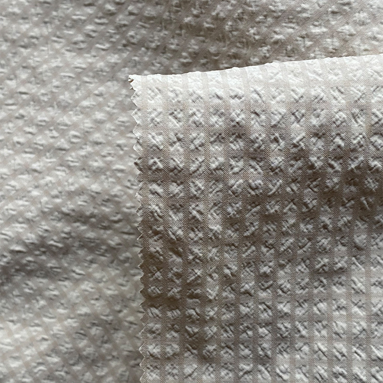 Tela de poliéster alta elástico T800 burbuja Plaid en relieve sombrero impermeable vestido rompevientos pantalones cortos ropa tela
