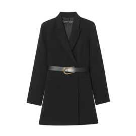 速卖通批发春季新款女装百搭双排扣配腰带长袖西装式连衣裙27051