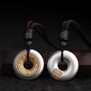 999 Sterling Silver Pendant Pendant Men's and Women's New Chinese Style National Style Baifu Necklace Pendant