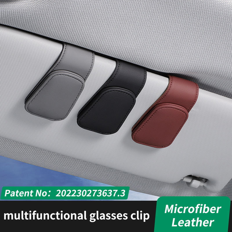 Car Glasses Holder Sunglasses Box Car Visor Card Coin Storage Clip Car Leather Sunglasses Holder Car Glasses Holder Sunglasses Box Car Visor Card Coin Storage Clip Car Leather Sunglasses Holder