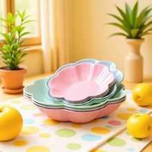 小麦秸秆水果盘创意客厅糖果盘办公室零食盘家用干果盘环保塑料盘