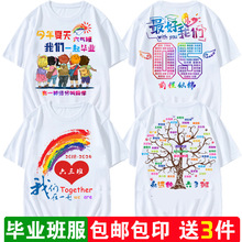 小学生班服定 制t恤短袖运动会幼儿园儿童六年级毕业文化衫初中