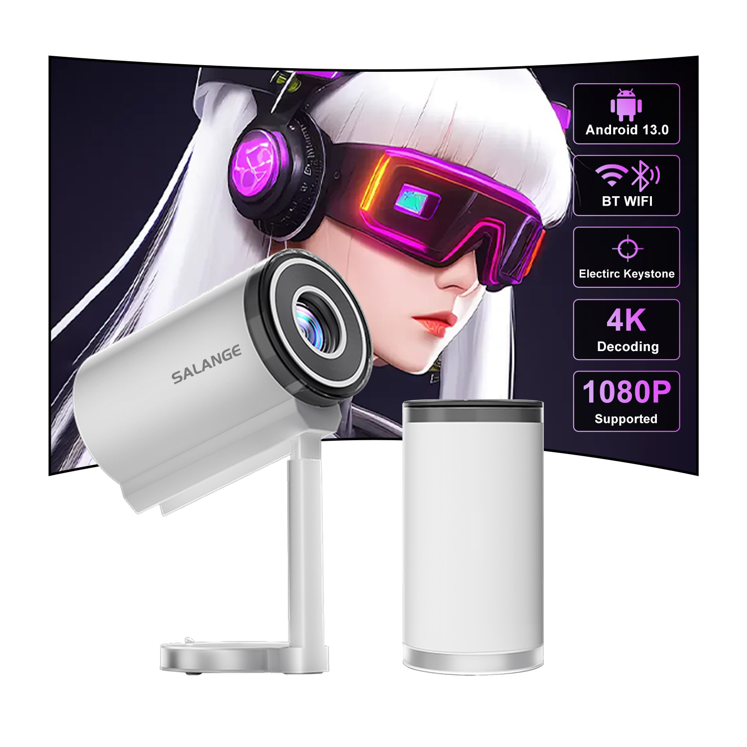 Proyector inteligente transfronterizo X5G, soporte oculto, proyector Android de alta definición, proyector doméstico Bluetooth