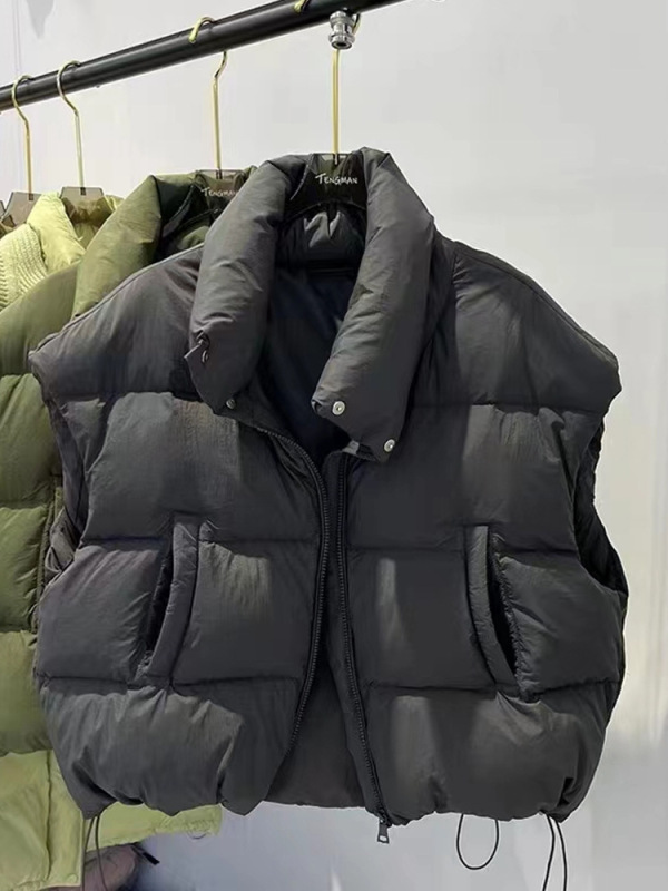 2025秋季新款韩版羽绒棉服立领加厚拉链马夹马甲外套保暖上衣女|undefined